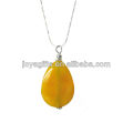 Natural agate pendant necklace with silver chain